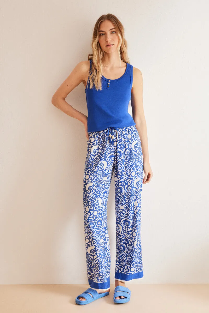 All-over shells viscose trousers