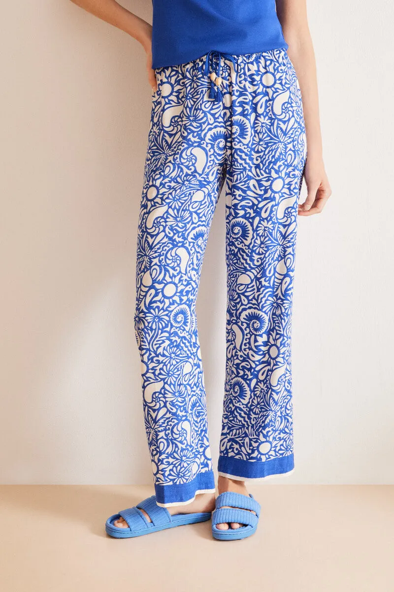 All-over shells viscose trousers