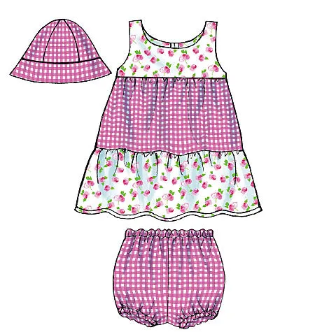 B5017 Infants' Top, Dress, Panties, Shorts, Pants and Hat (size: All Sizes In One Envelope)