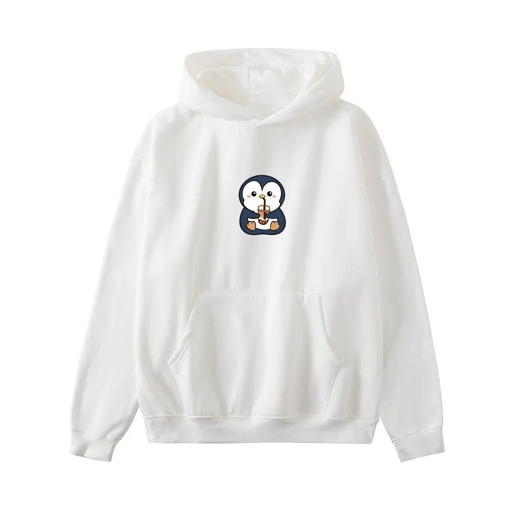 Boba Lovin Penguin Oversized Soft Hoodies