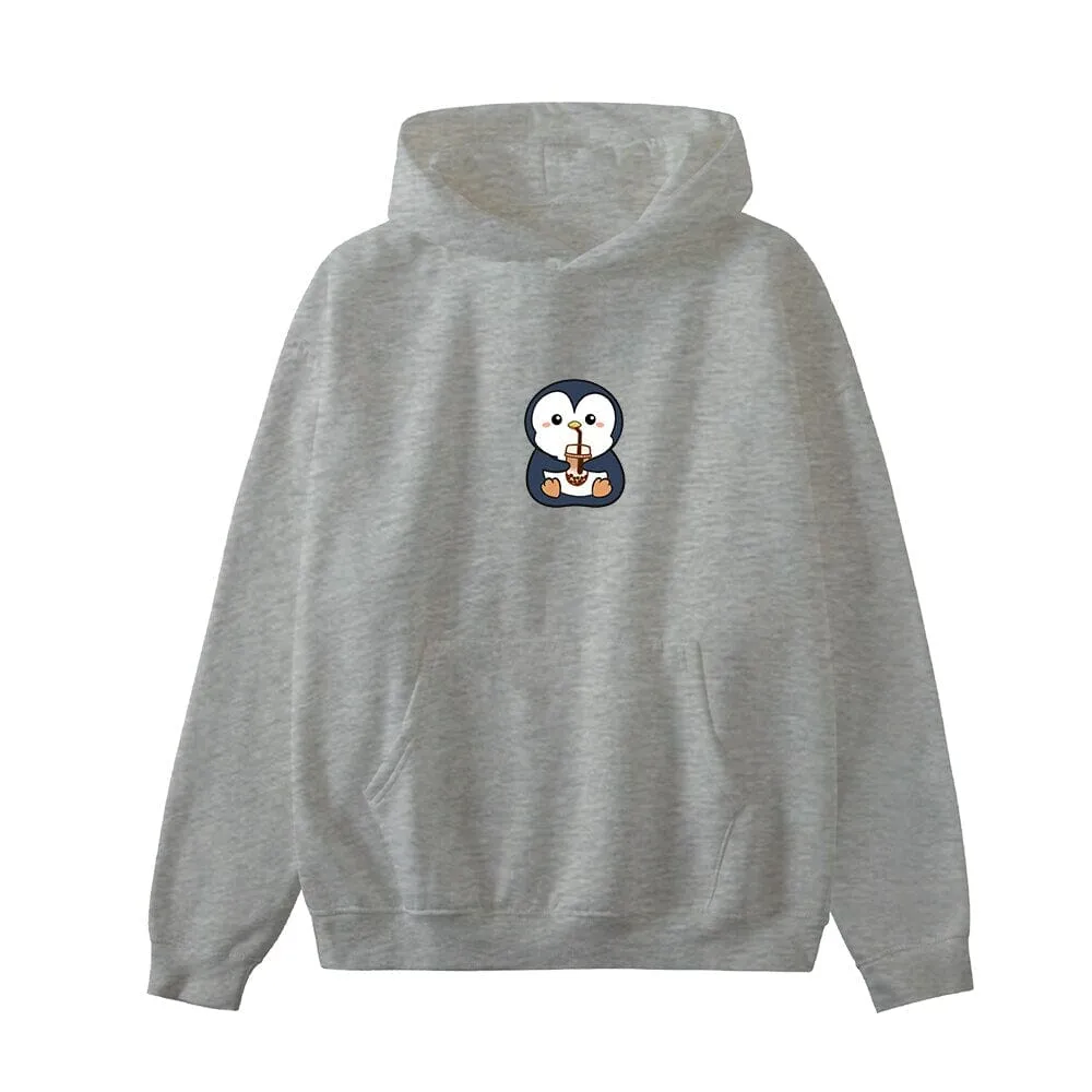 Boba Lovin Penguin Oversized Soft Hoodies