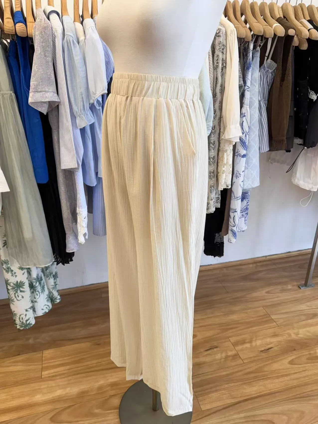 Breezy Lightweight Relaxed Cream Pants