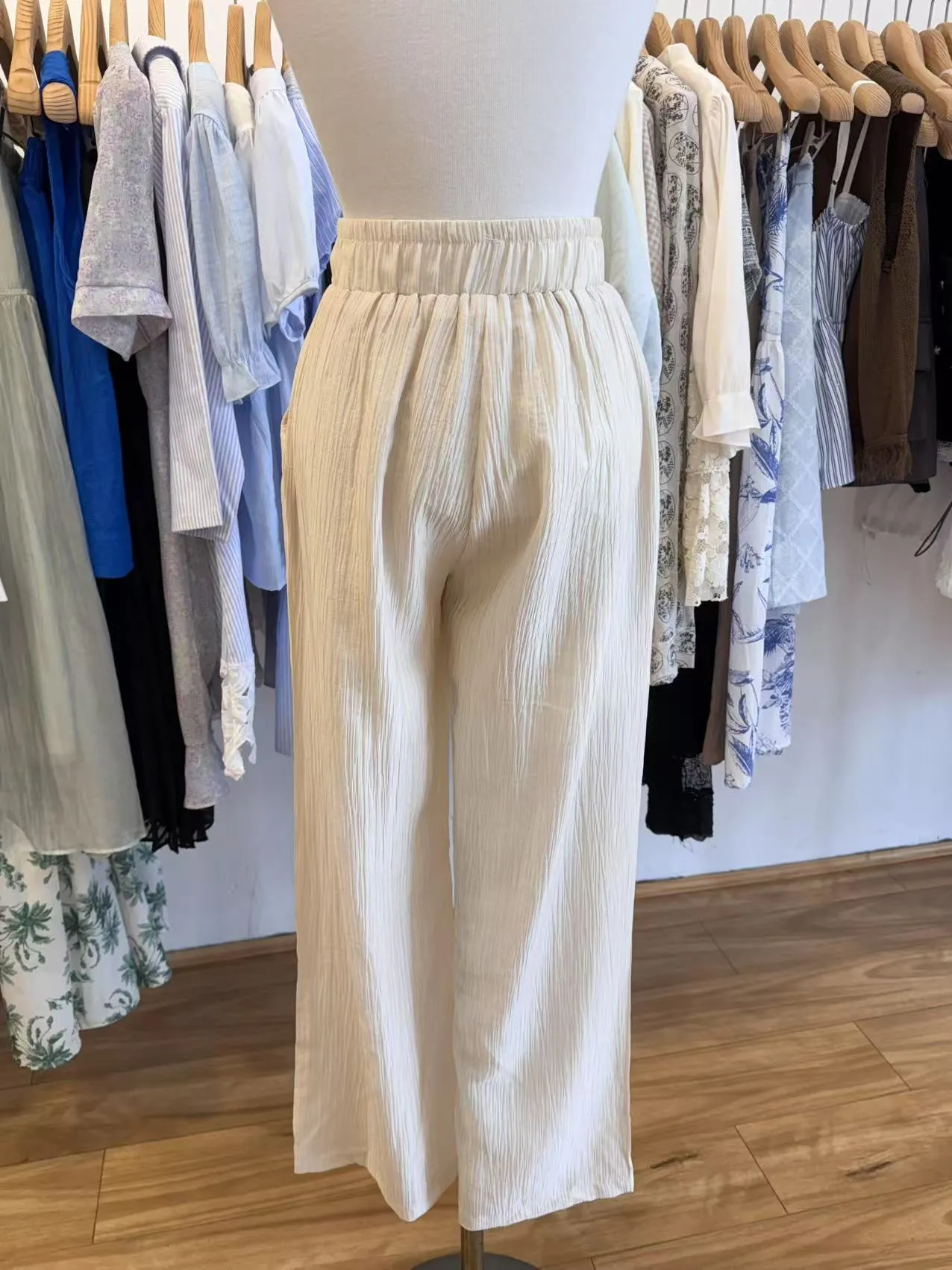 Breezy Lightweight Relaxed Cream Pants