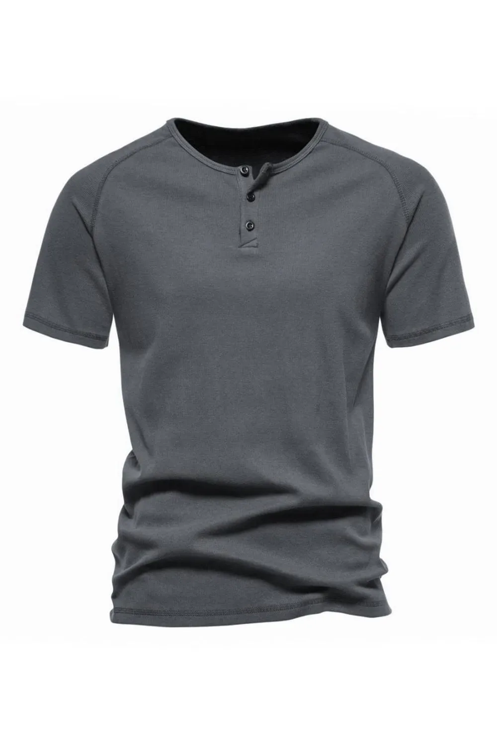 Buttons Summer Short Sleeves Casual Men's T-shirt