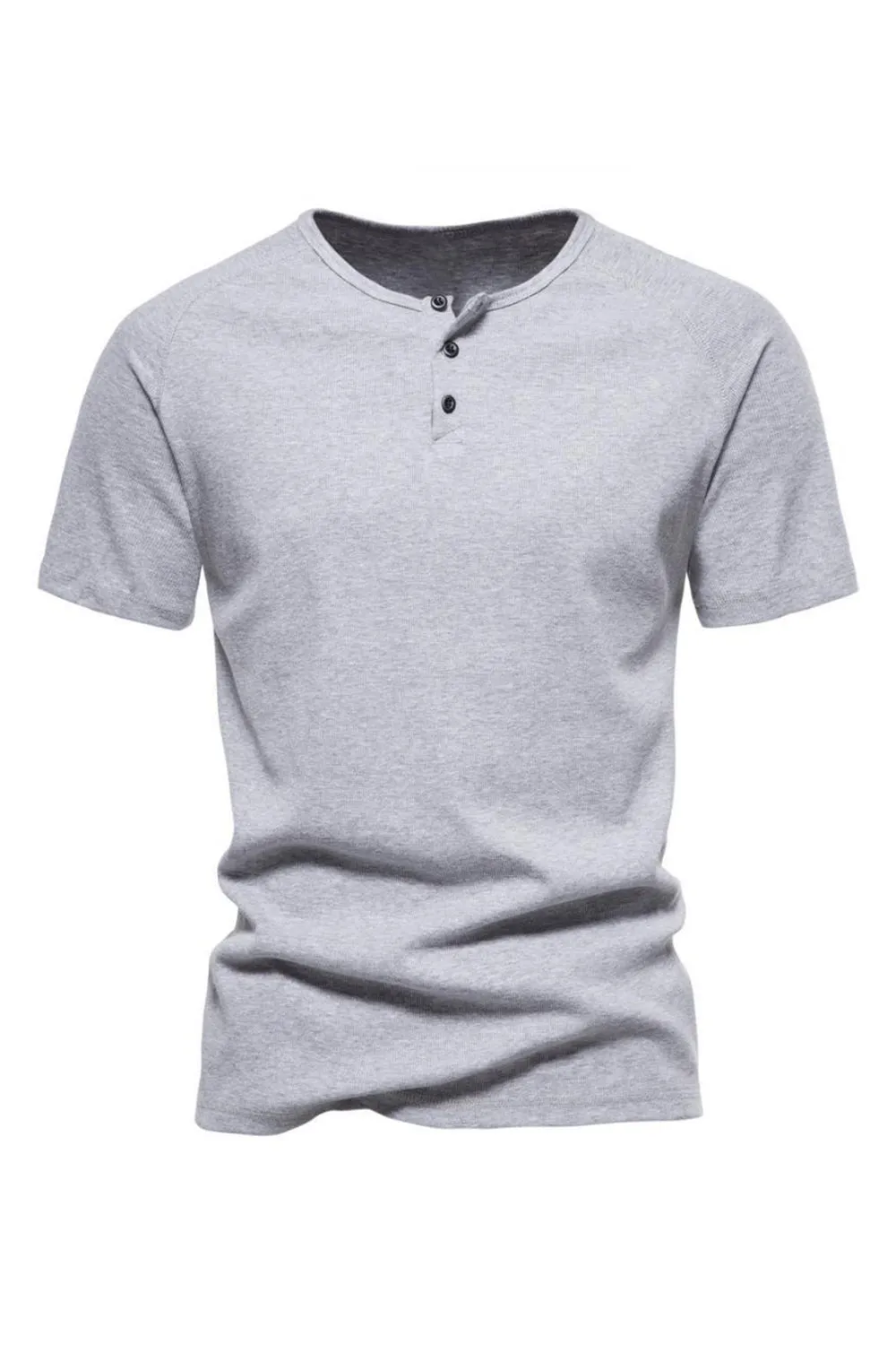 Buttons Summer Short Sleeves Casual Men's T-shirt