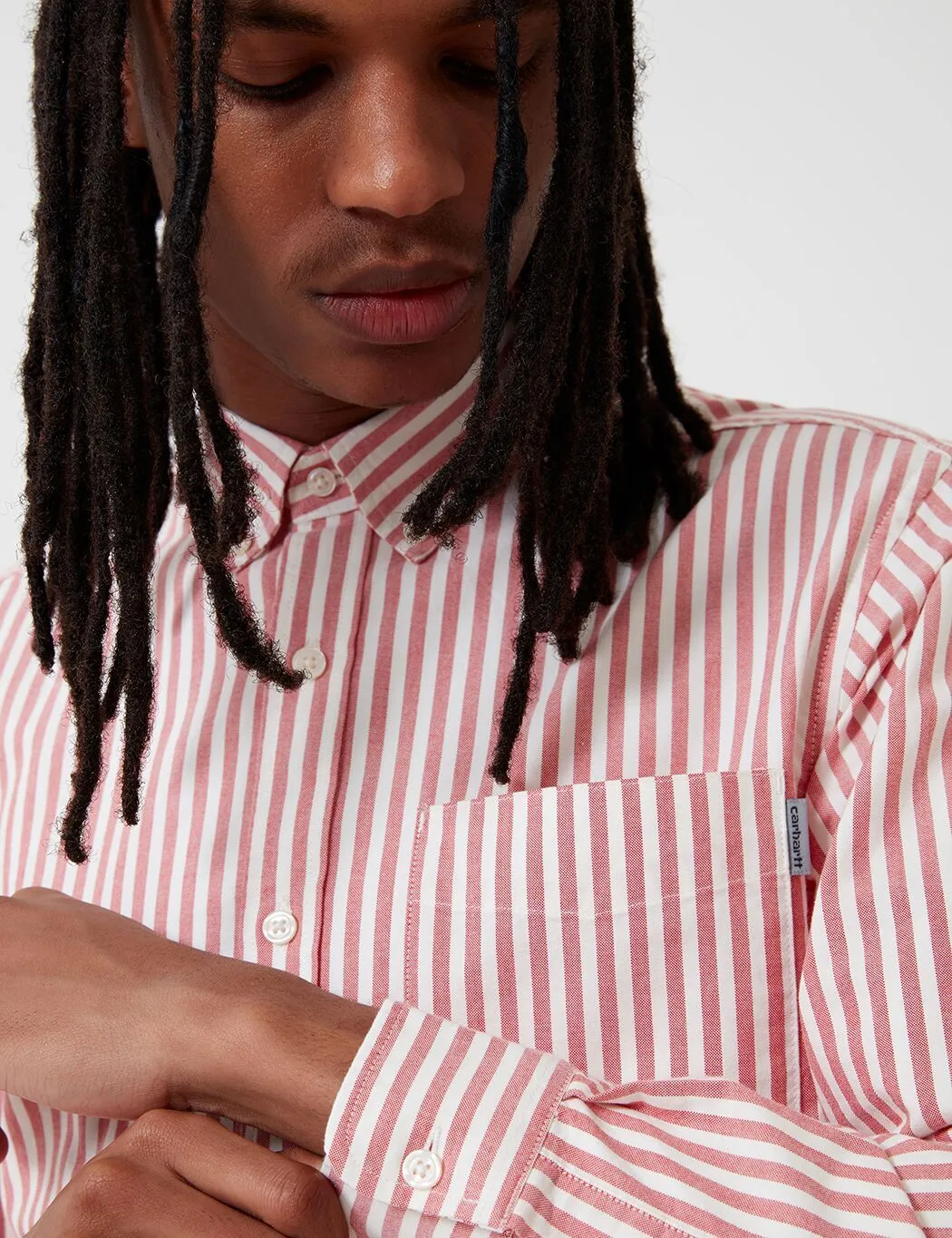 Carhartt-WIP Simon Shirt (Stripe) - Etna Red