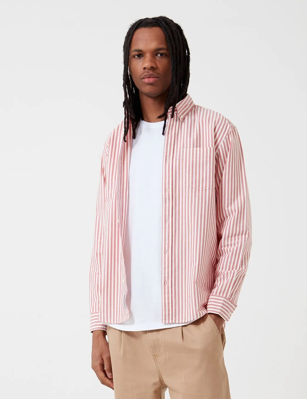 Carhartt-WIP Simon Shirt (Stripe) - Etna Red