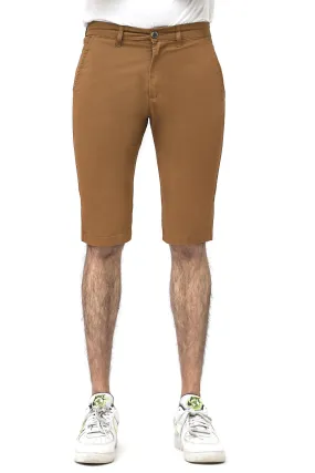 CROSS POCKET CHINO CAMEL SHORTS