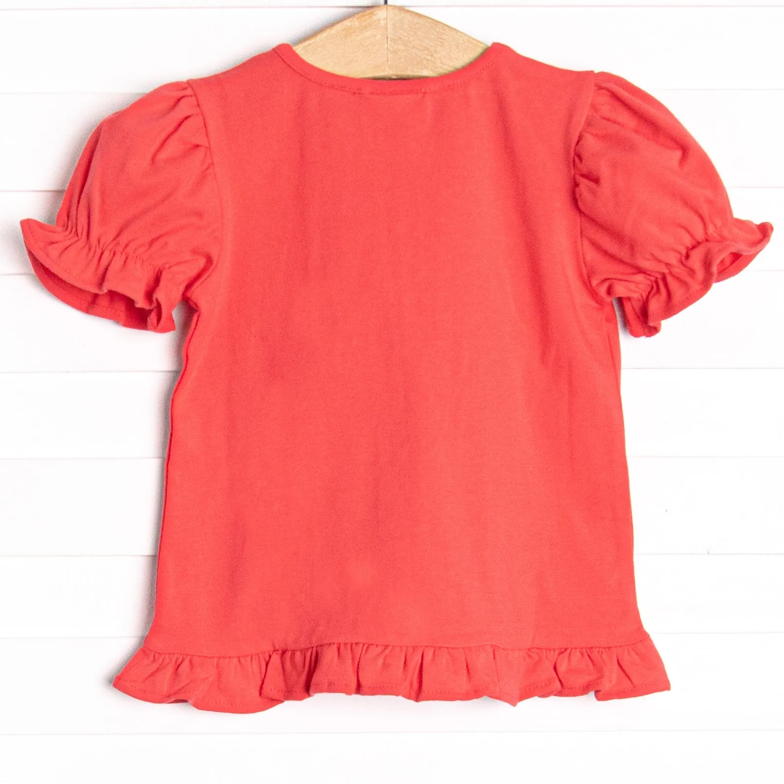 Floral Flutters Applique Top, Red