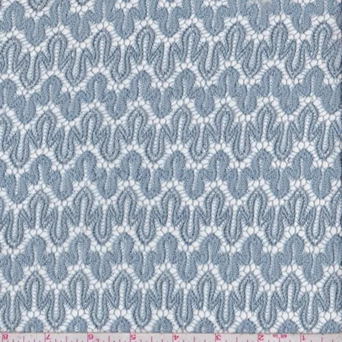 Frosted Blue Squiggle Lace Fabric