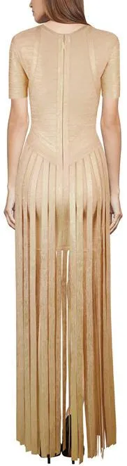 Gold Metallic Fringe Dress