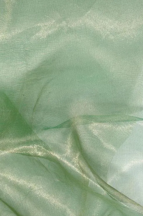 Green Gold Metallic Organza Fabric