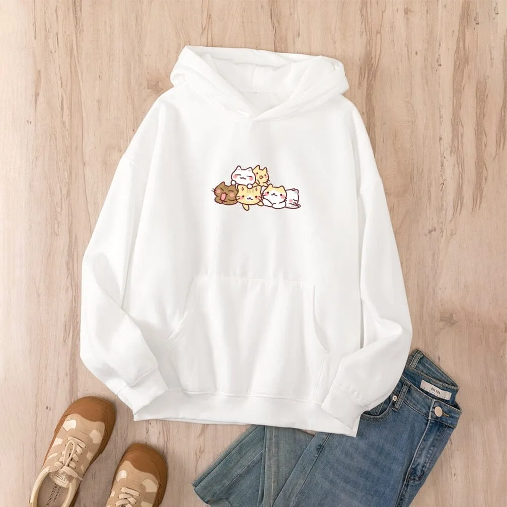 Kwarantinin Kitties Oversized Soft Hoodies