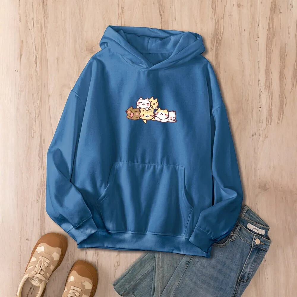 Kwarantinin Kitties Oversized Soft Hoodies