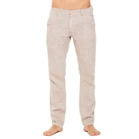 Linen Slim Fit Pants - Beige