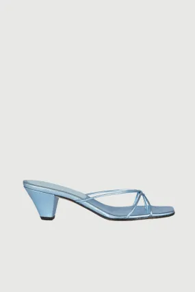 Lottie Sandals in Blue Metallic Leather