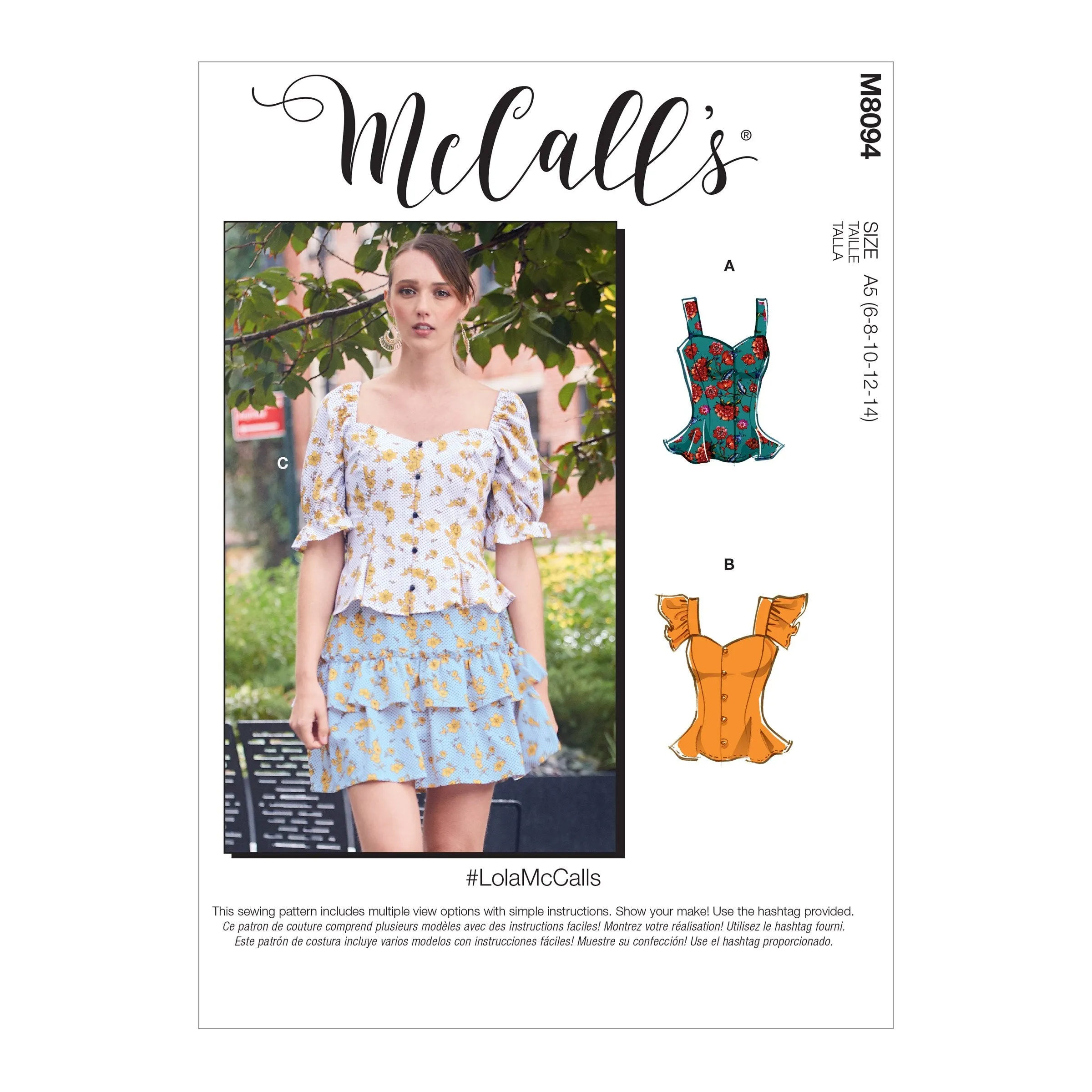 McCall's 8094 Tops sewing pattern #LolaMcCalls