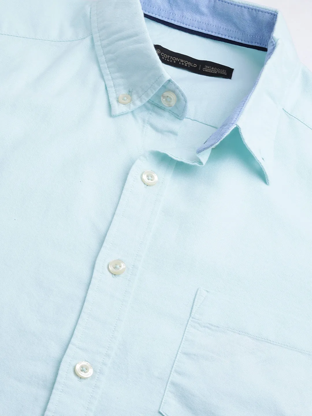 Men's Mint Cotton Regular Fit Shirt