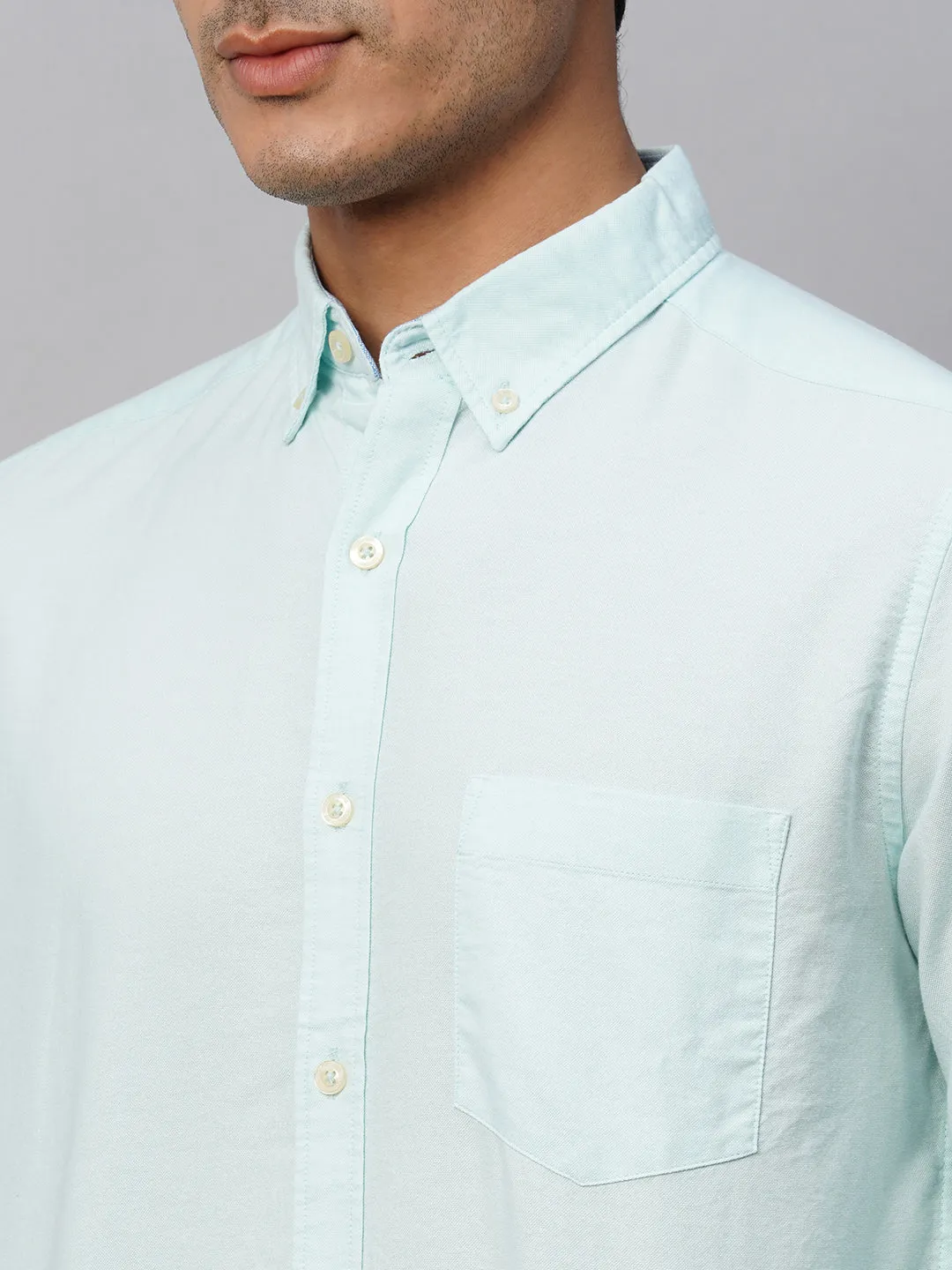 Men's Mint Cotton Regular Fit Shirt