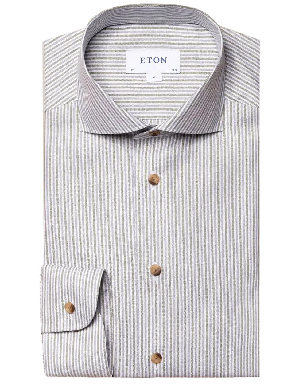 Mid Green Stripe Oxford Shirt