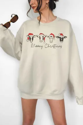 MOOEY CHRISTMAS FARM RANCH OVERSIZED SWEATSHIRT