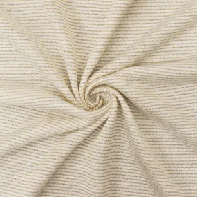 Moon White-Gold-Beige Metallic Stripe Poly Baby French Terry Knit Fabric