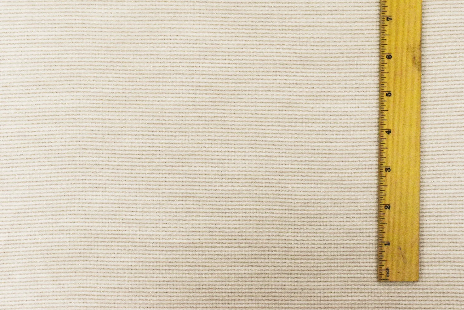 Moon White-Gold-Beige Metallic Stripe Poly Baby French Terry Knit Fabric