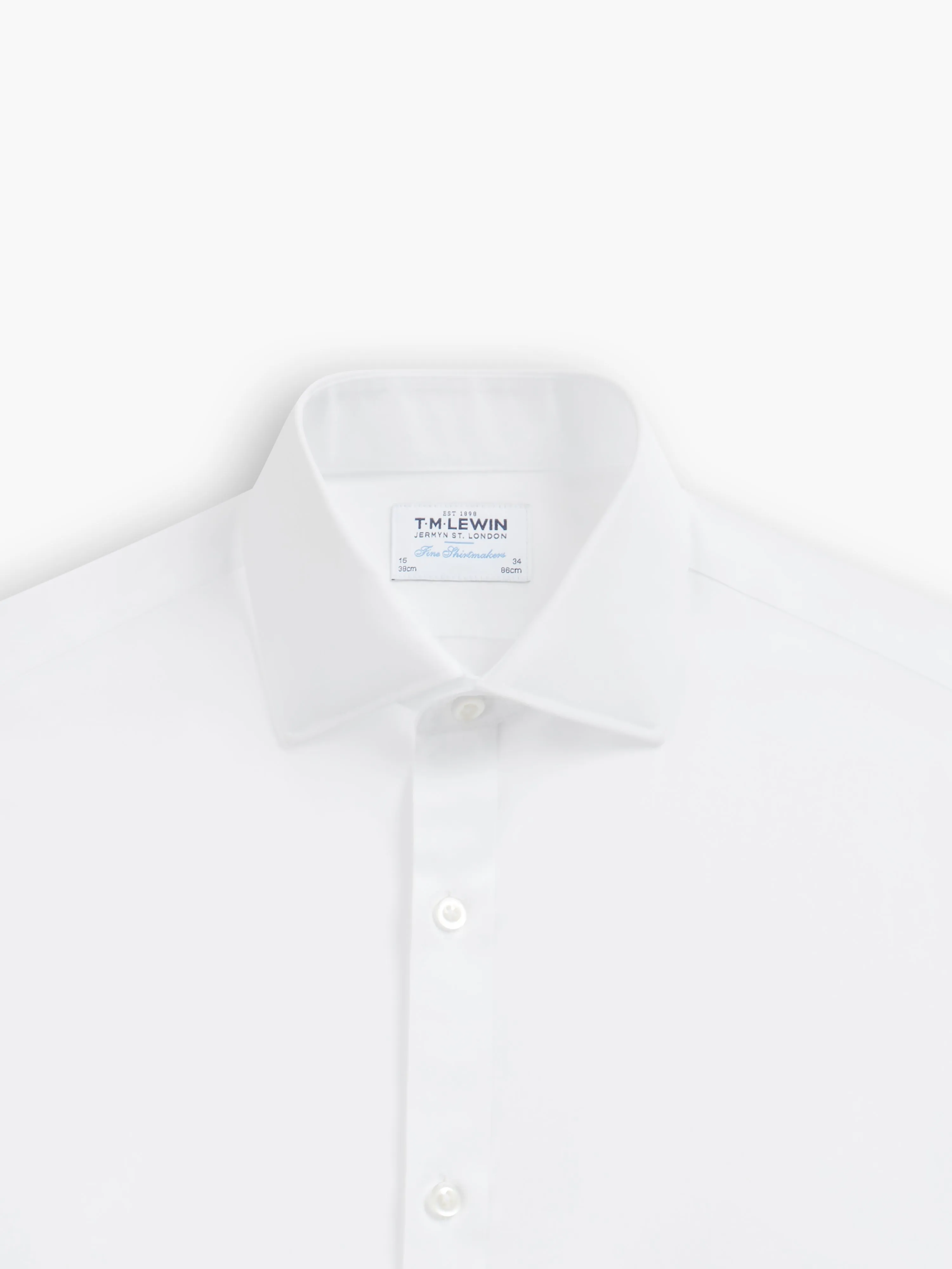 Non-Iron White Oxford Fitted Double Cuff Classic Collar Shirt