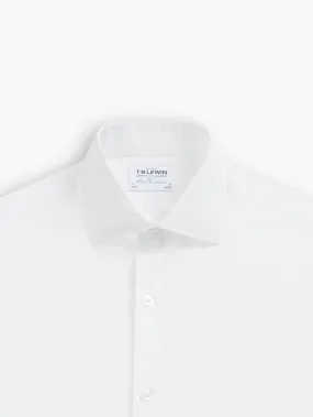 Non-Iron White Oxford Fitted Double Cuff Classic Collar Shirt