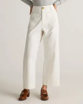 Organic Stretch Cotton Chino Cropped Wide Leg Pants