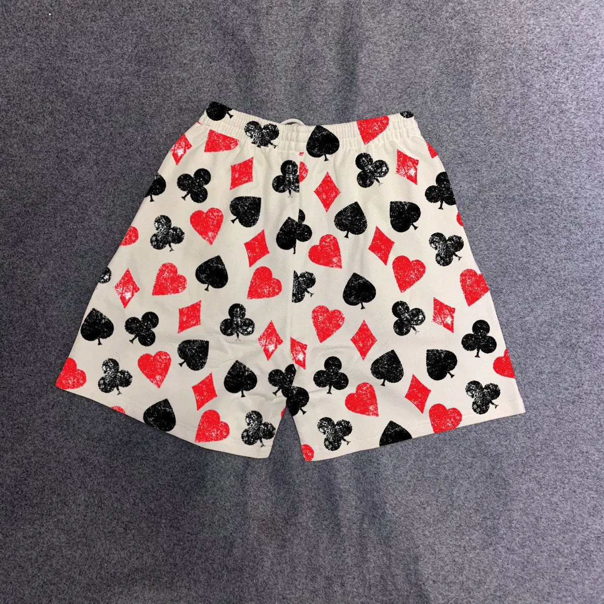 Personalized poker print casual shorts