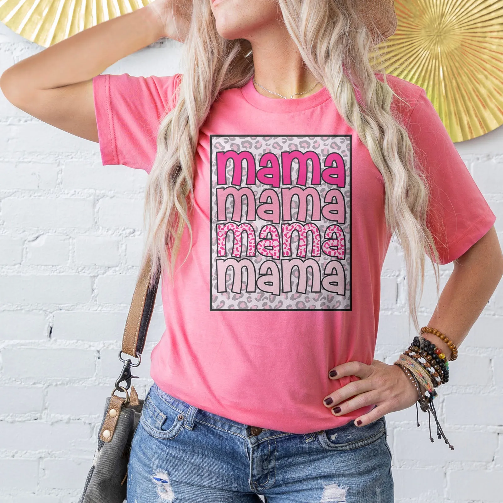 Pink Leopard Mama Tee