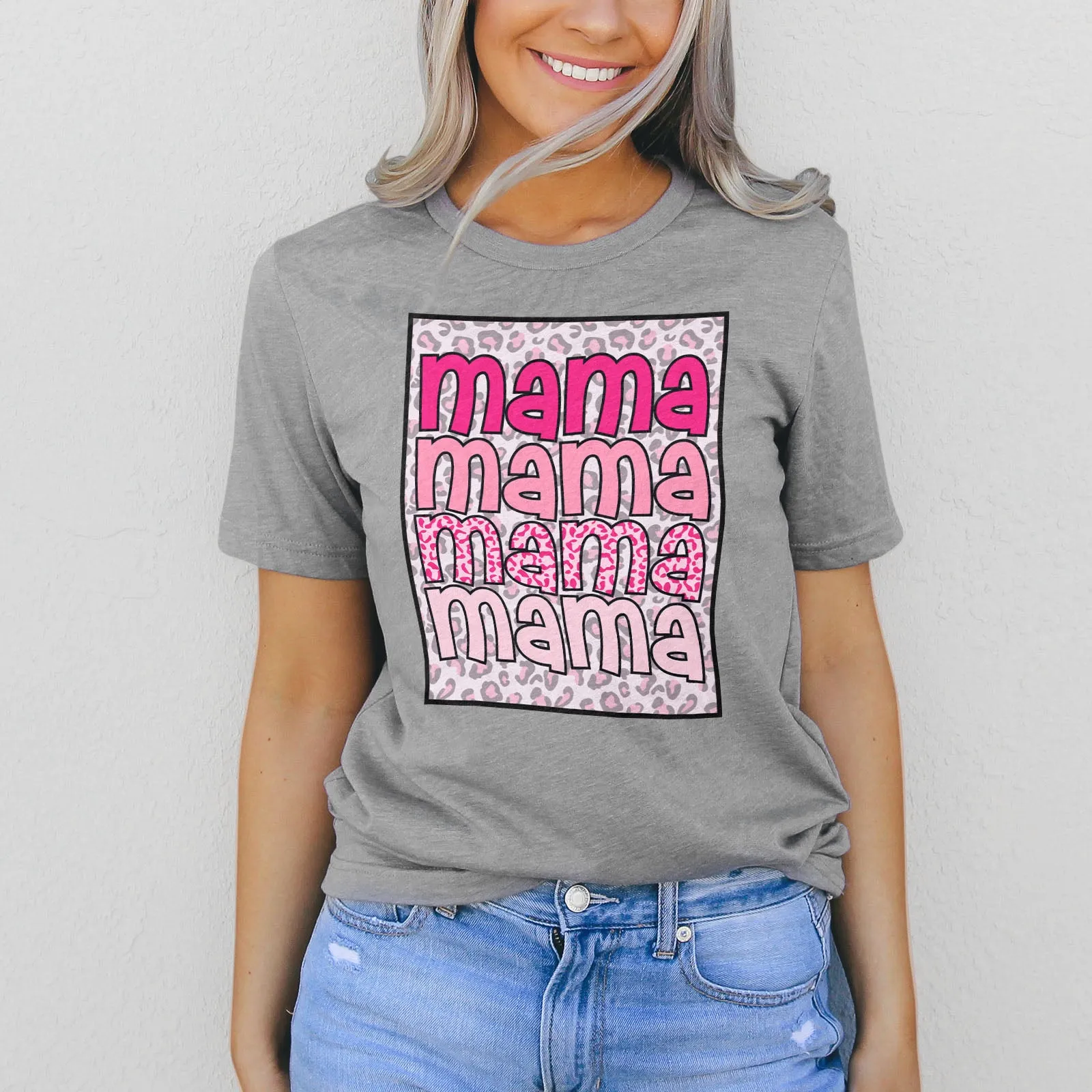 Pink Leopard Mama Tee