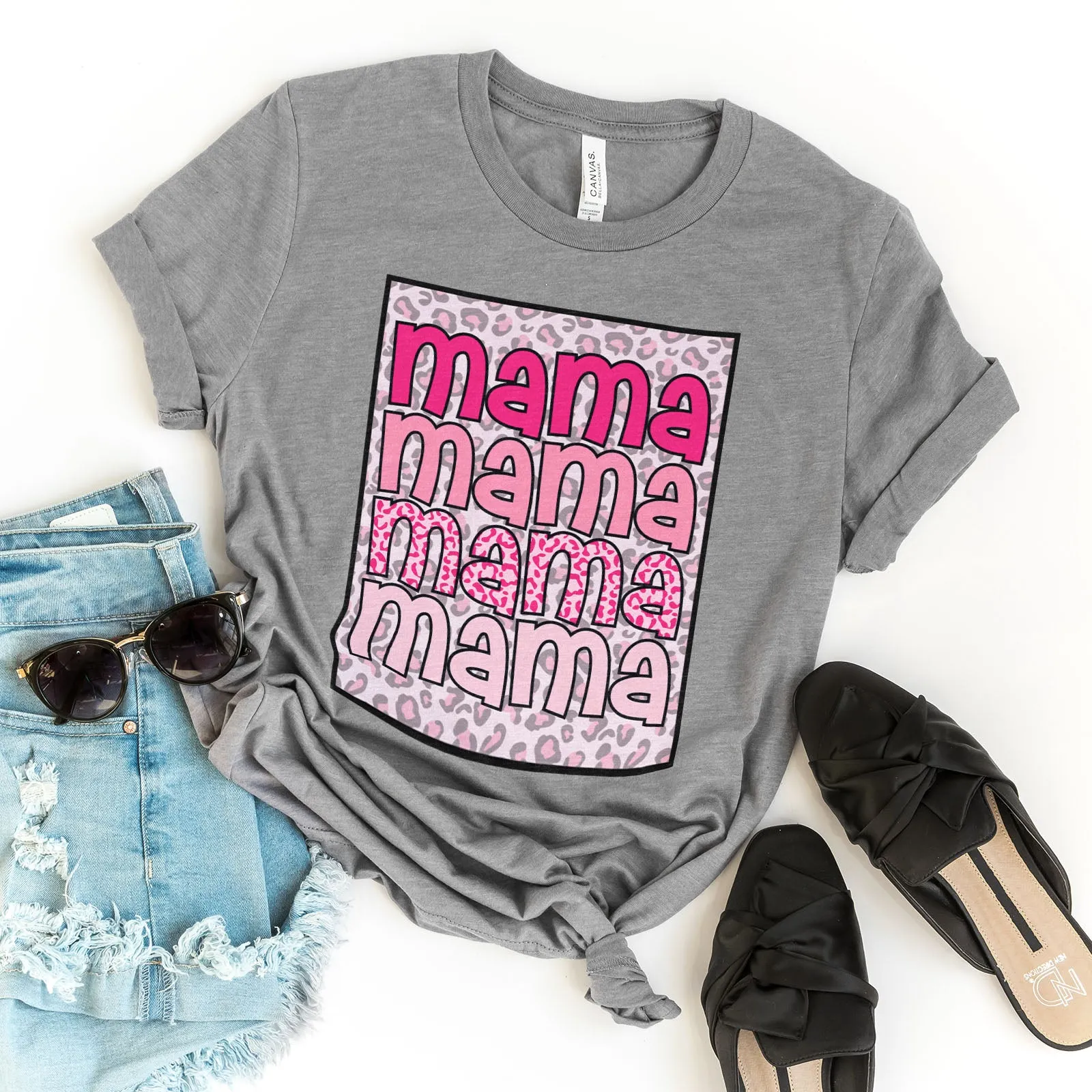 Pink Leopard Mama Tee