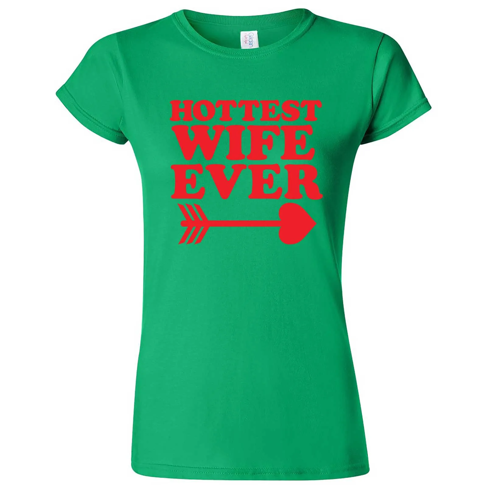 "Hottest Wife Ever, Red" women's t-shirt