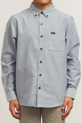 RVCA That'll Do Oxford Long Sleeve Boys Shirt - Pavement