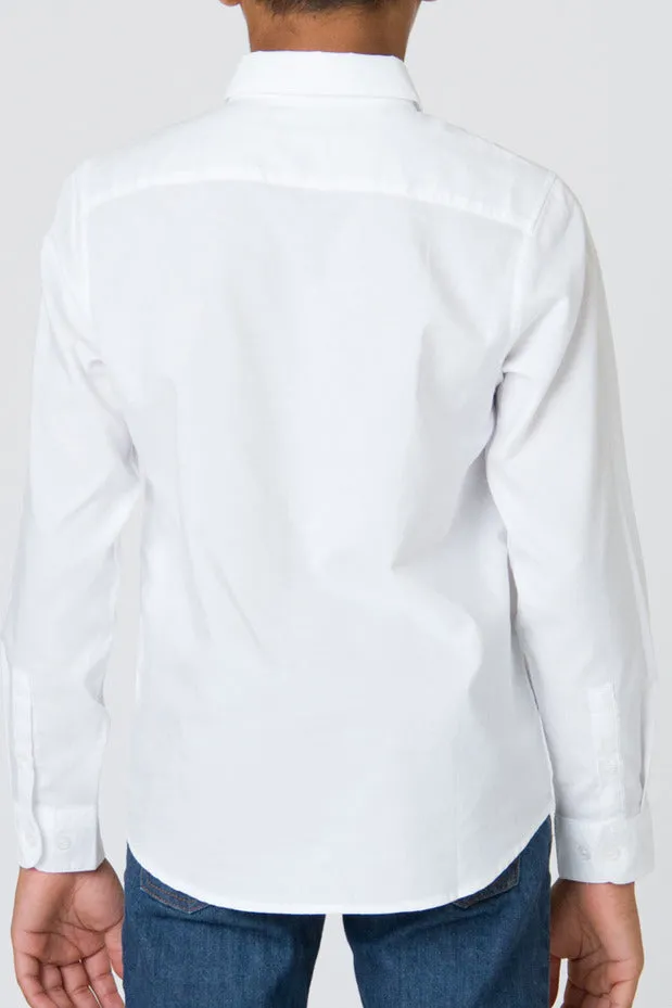 RVCA That'll Do Oxford Long Sleeve Boys Shirt - White