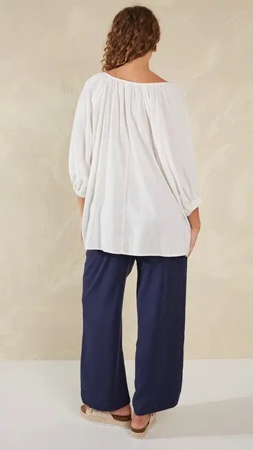 Sardinia Relaxed Blouse Bianco