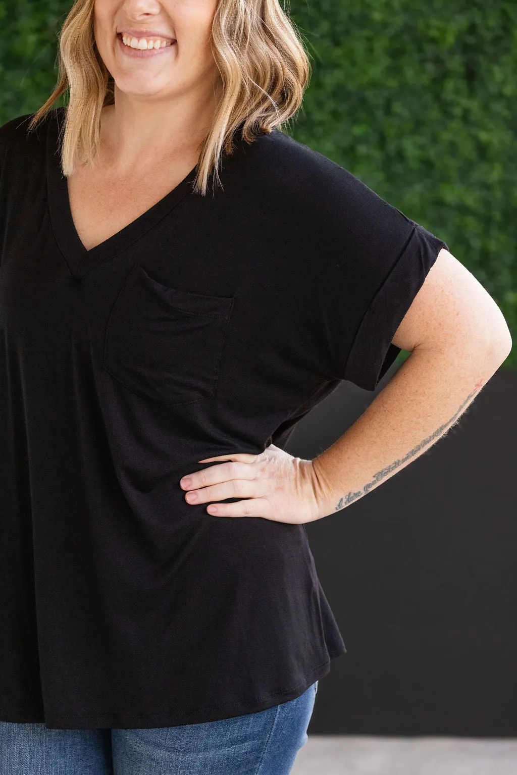 Sierra Pocket Top - Black by Michelle Mae