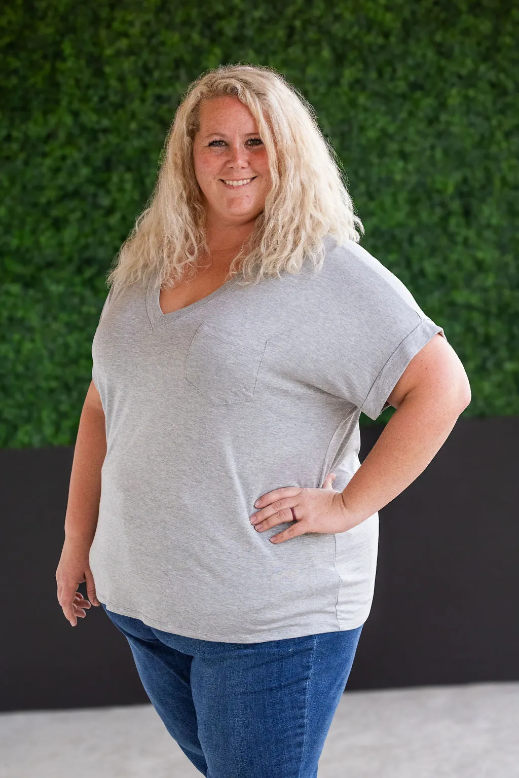 Sierra Pocket Top - Grey by Michelle Mae