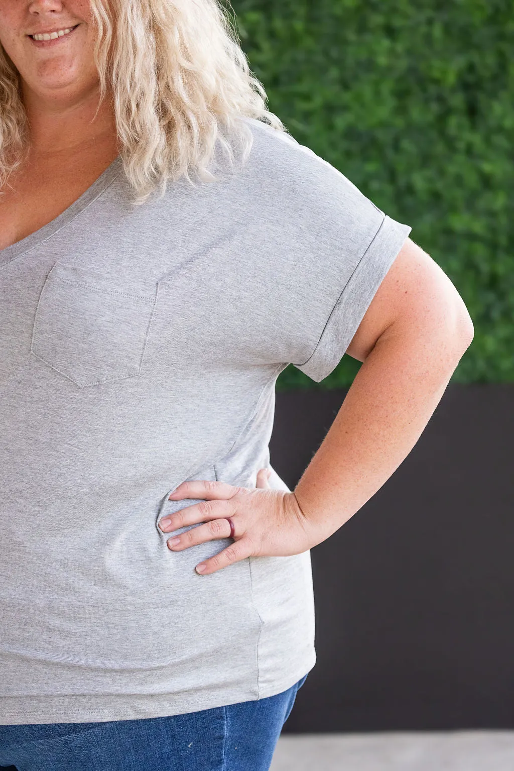 Sierra Pocket Top - Grey by Michelle Mae