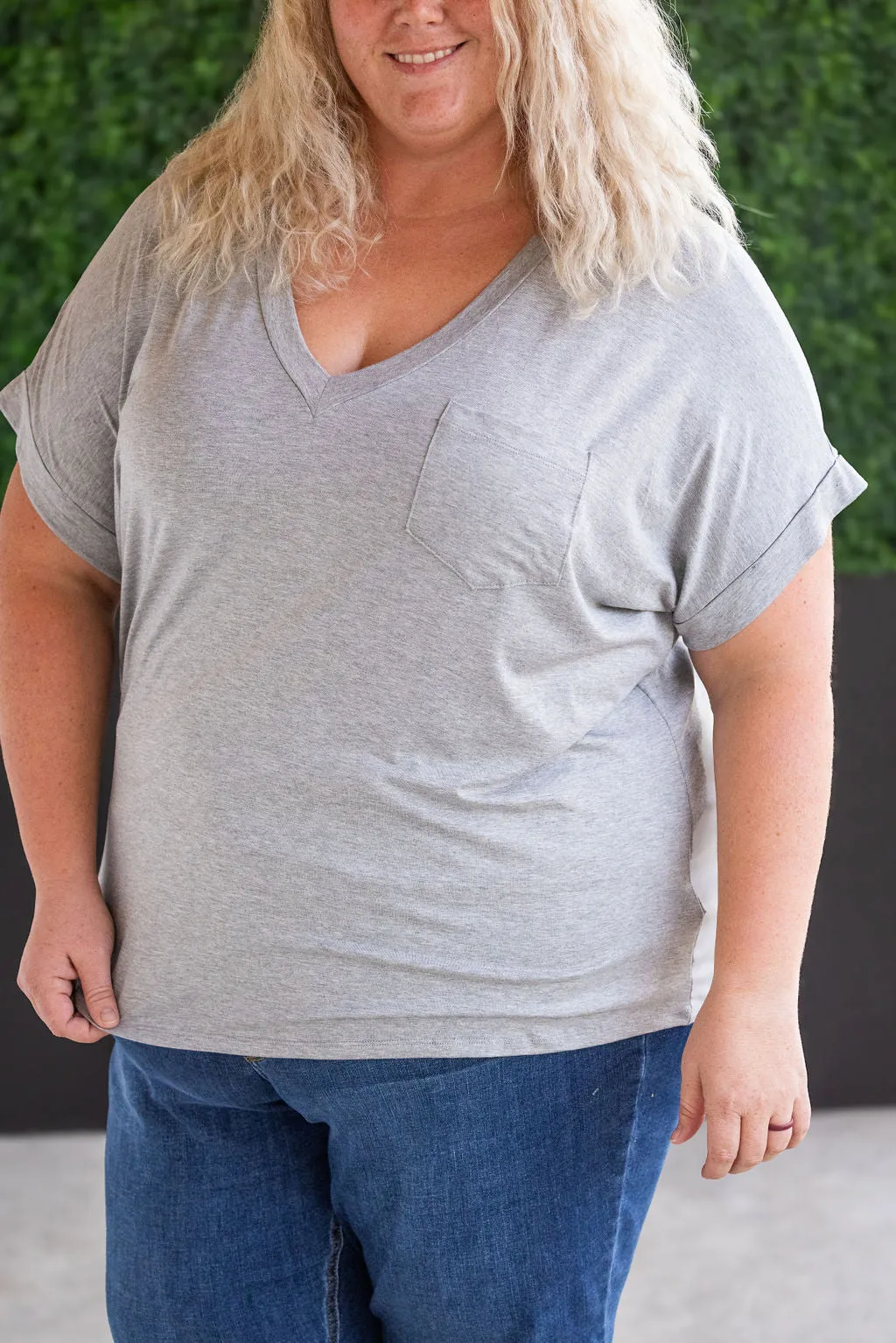 Sierra Pocket Top - Grey by Michelle Mae