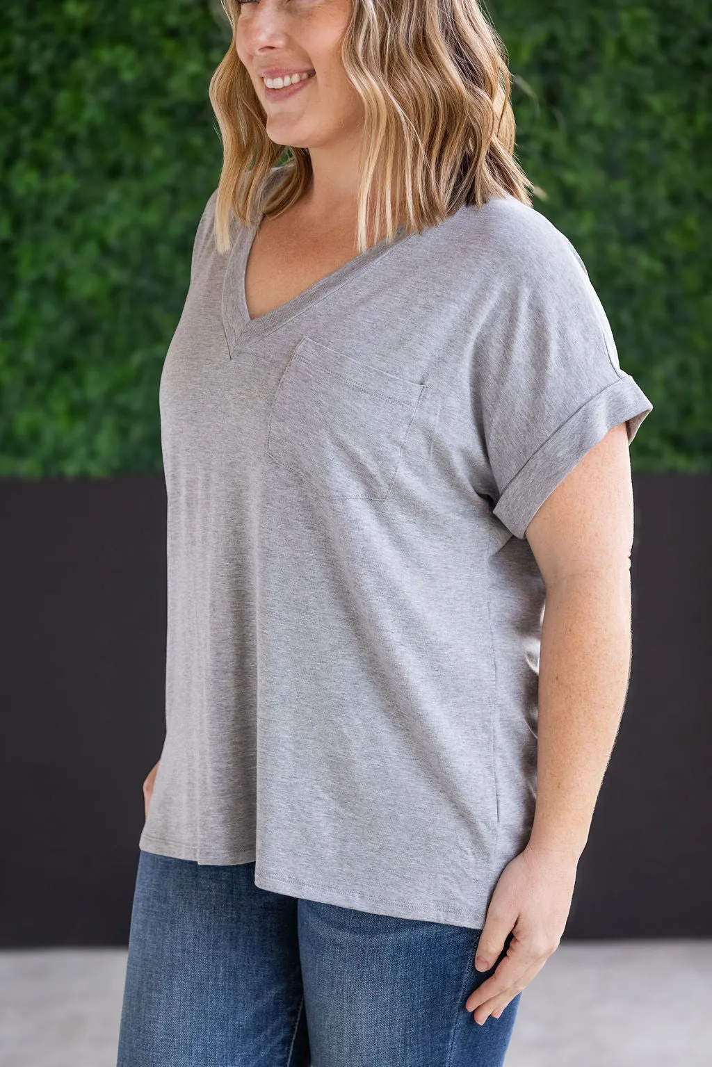 Sierra Pocket Top - Grey by Michelle Mae