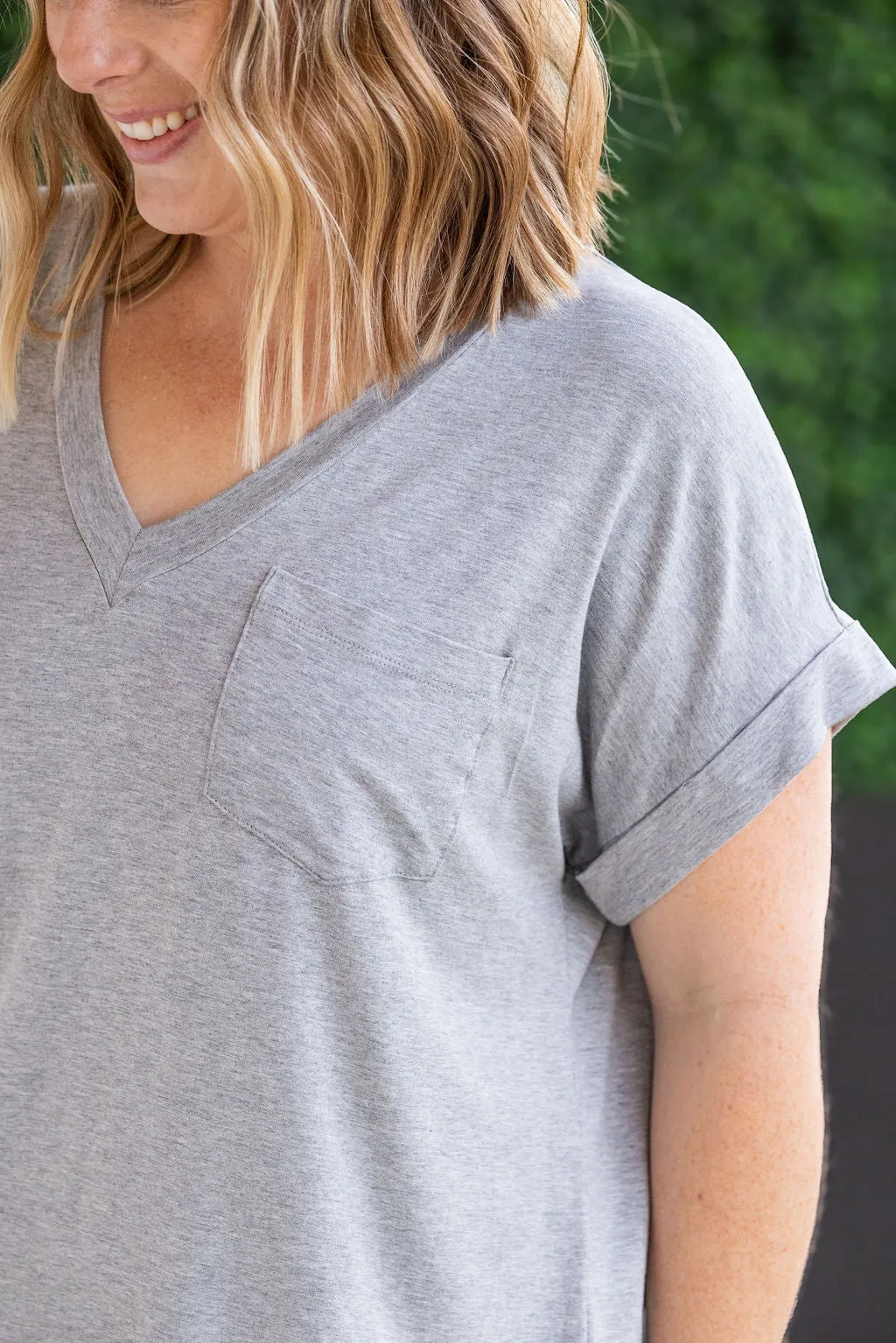 Sierra Pocket Top - Grey by Michelle Mae