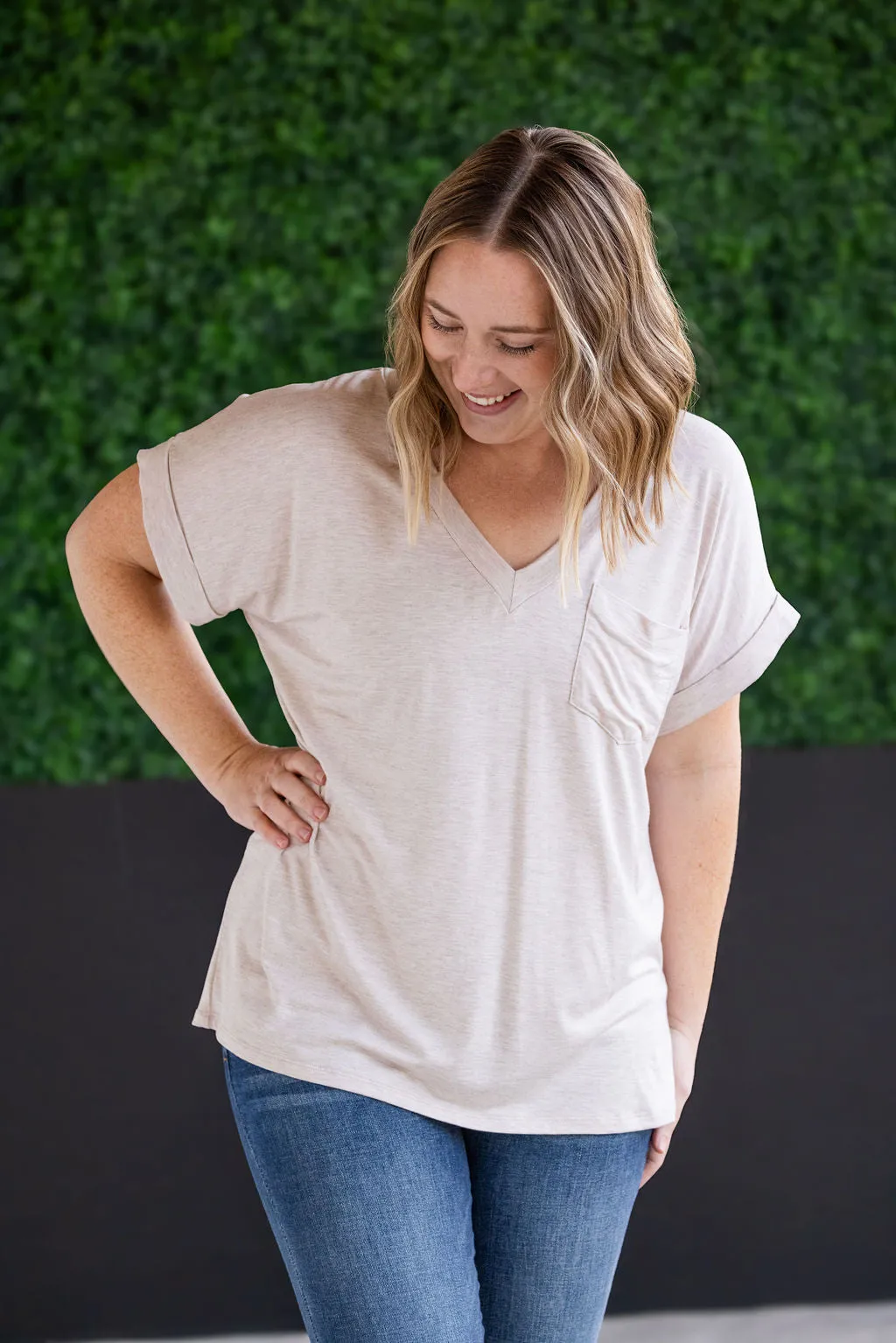 Sierra Pocket Top - Oatmeal by Michelle Mae