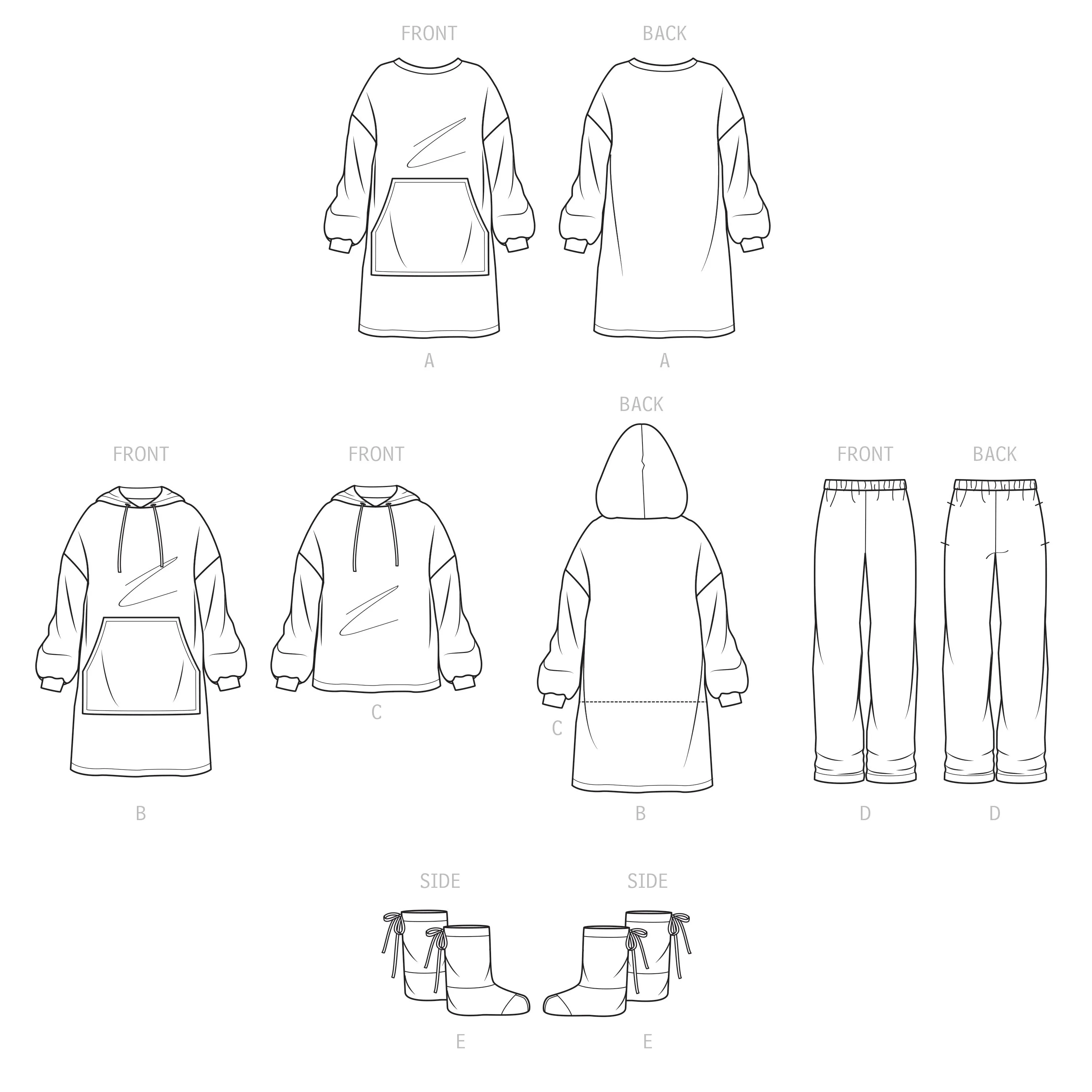 Simplicity Pattern 9456 Unisex Oversized Hoodies