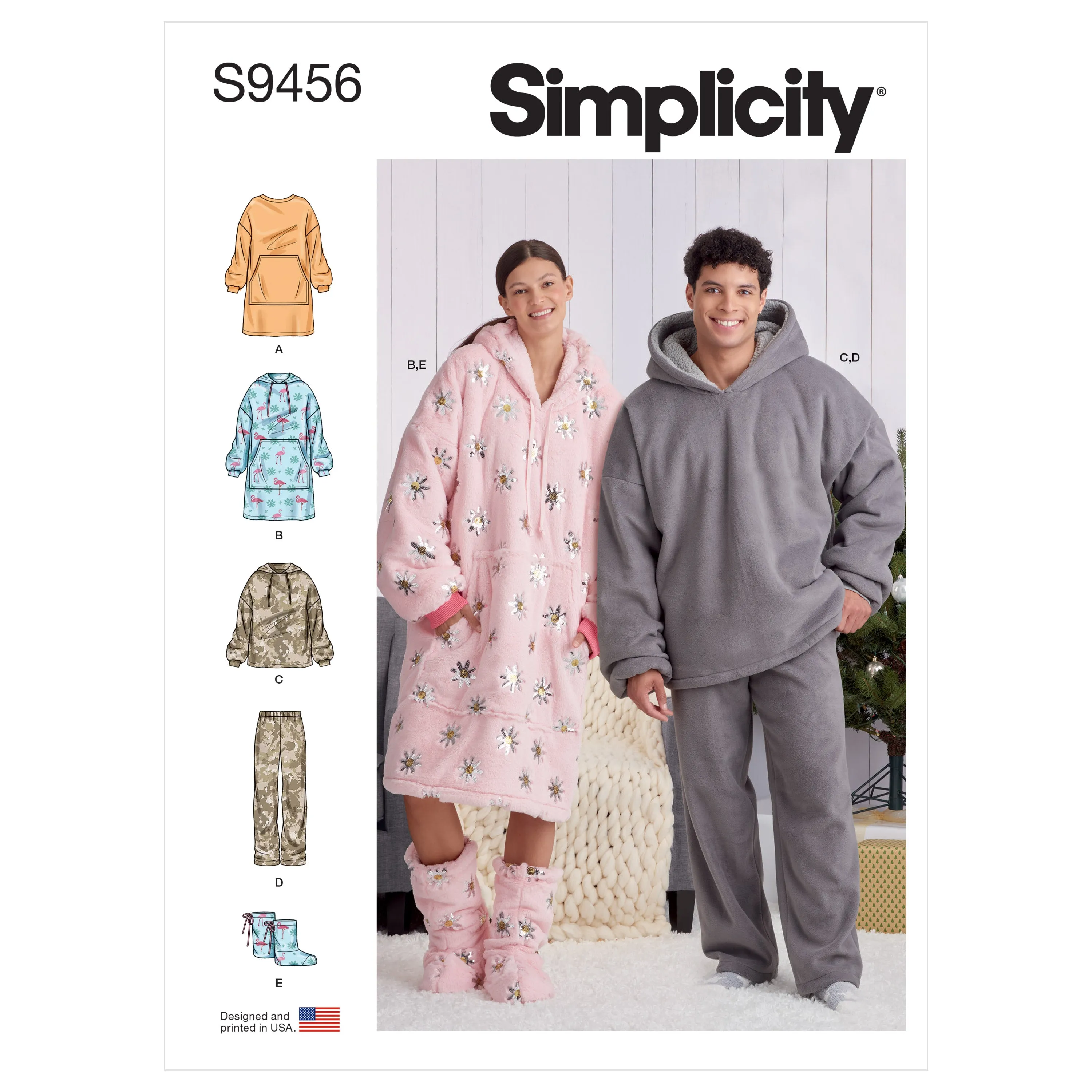 Simplicity Pattern 9456 Unisex Oversized Hoodies