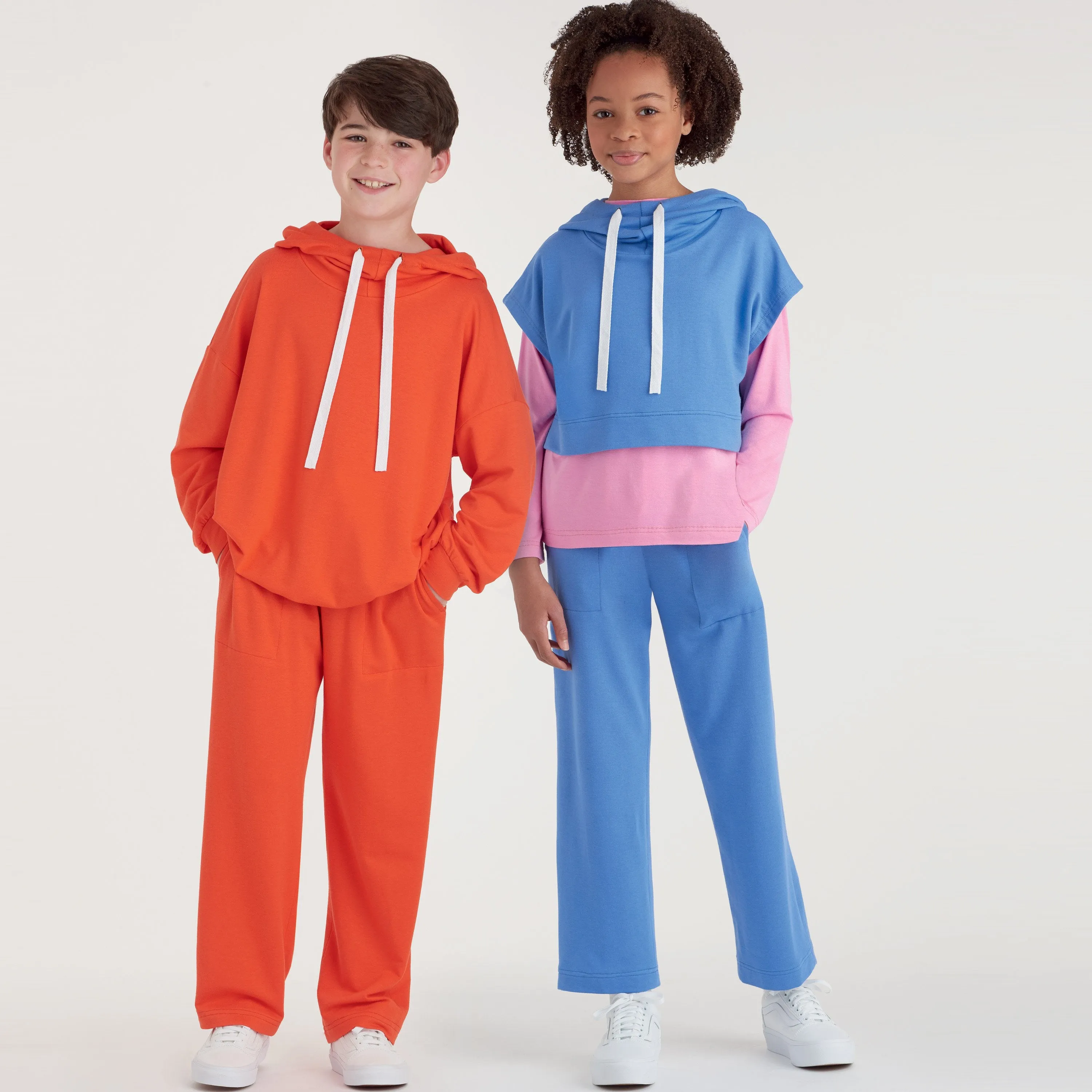 Simplicity Sewing Pattern 9394 Boys' and Girls' Oversized Knit Hoodies, Pants and Tops