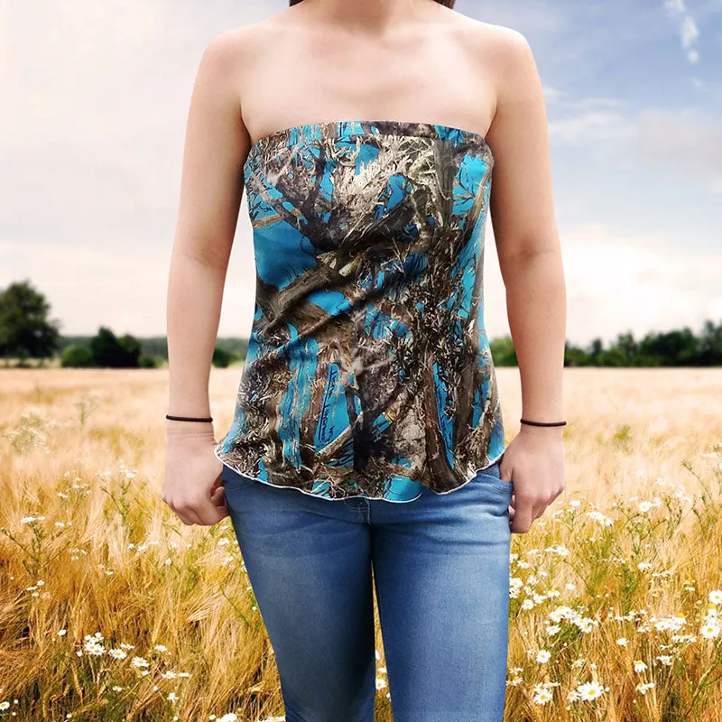 Strapless Camo Top