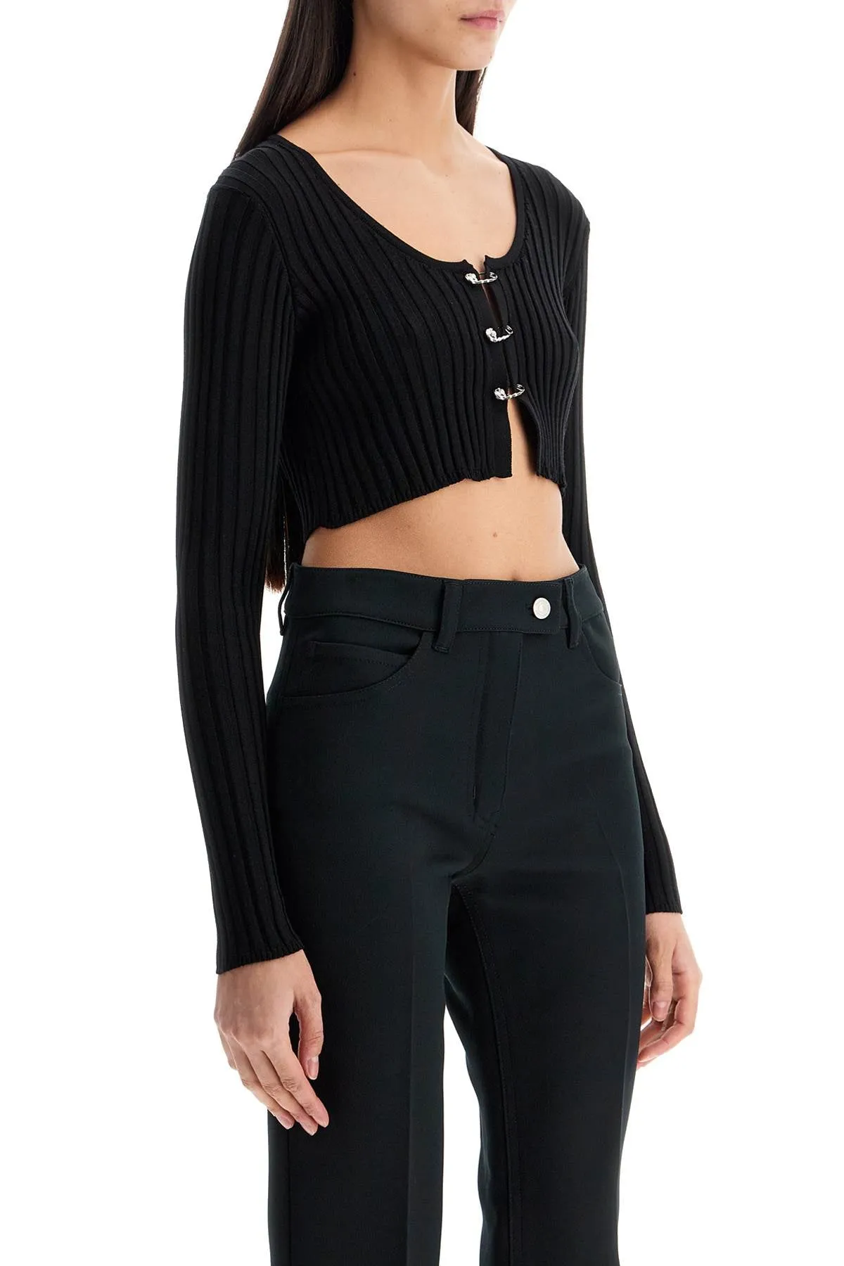 Versace Cropped Safety Pin Cardigan